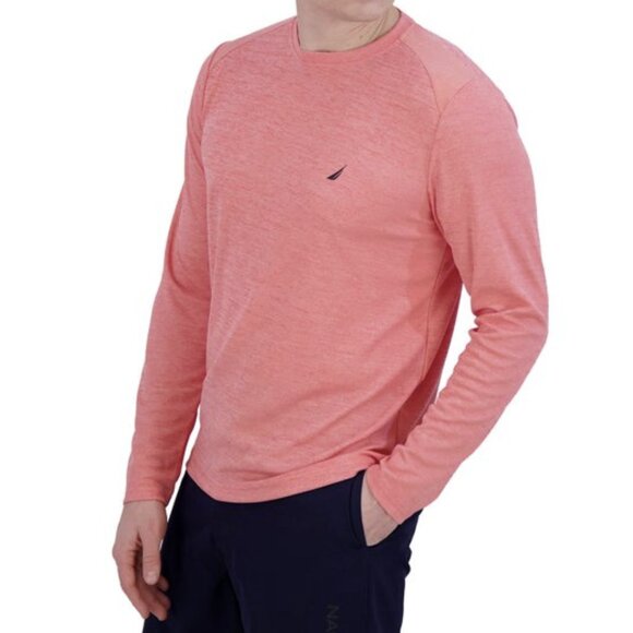 Nautica Men's Long Sleeve Crew Neck UV Protection Quick Dry T-Shirt Sz M Red NWT - Picture 2 of 12
